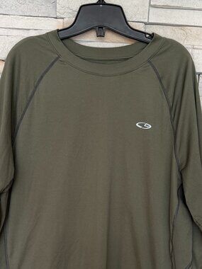 3/$20, Champion Men's Long Sleeve Active Performance Shirt, Olive Green Size XL